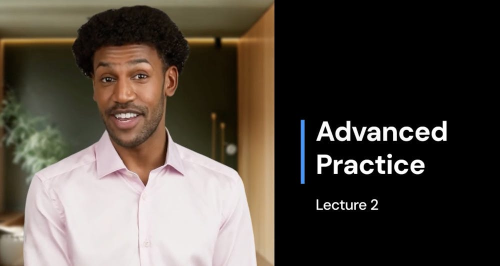 <p>AI avatar, photographed lecturing a course for first-year students.</p>