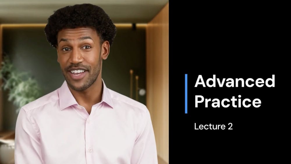 AI avatar, photographed lecturing a course for first-year students.