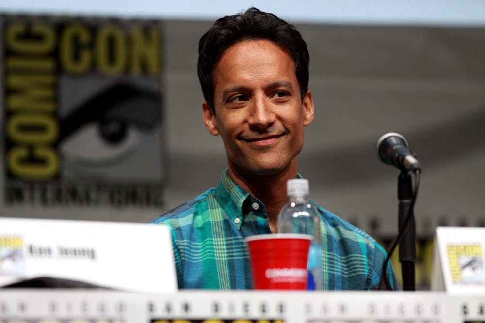 <p>Danny Pudi of "Community" speaks at San Diego Comic Con in 2013.&nbsp;</p>