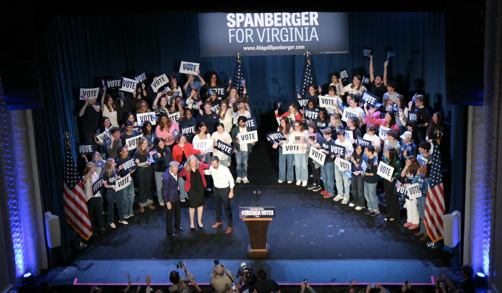 The Democratic nominee for governor, Abigail Spanberger, was joined Oct. 21, 2025 by former Transportation Sec. Pete Buttigieg and Scientist Bill Nye for a rally in Downtown Charlottesville, just two weeks before the election.