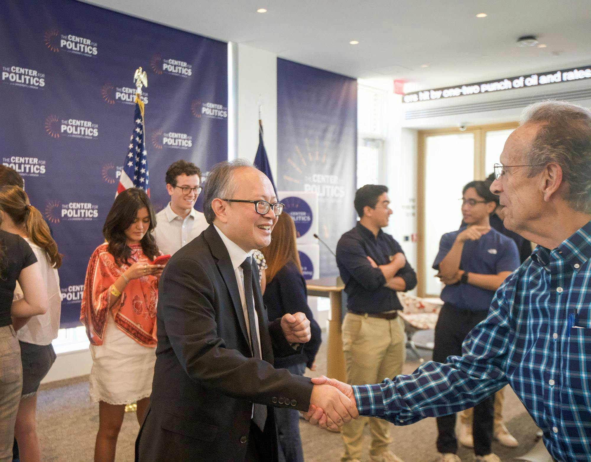 Ambassador Chindawongse greeted an audience member Sept. 16, 2026.