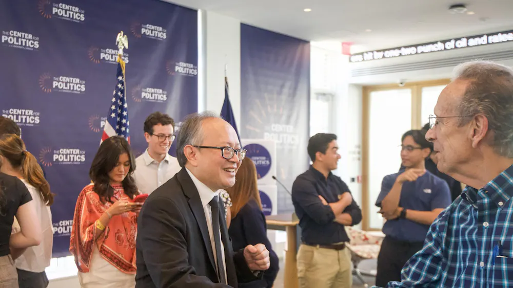 Ambassador Chindawongse greeted an audience member Sept. 16, 2026.