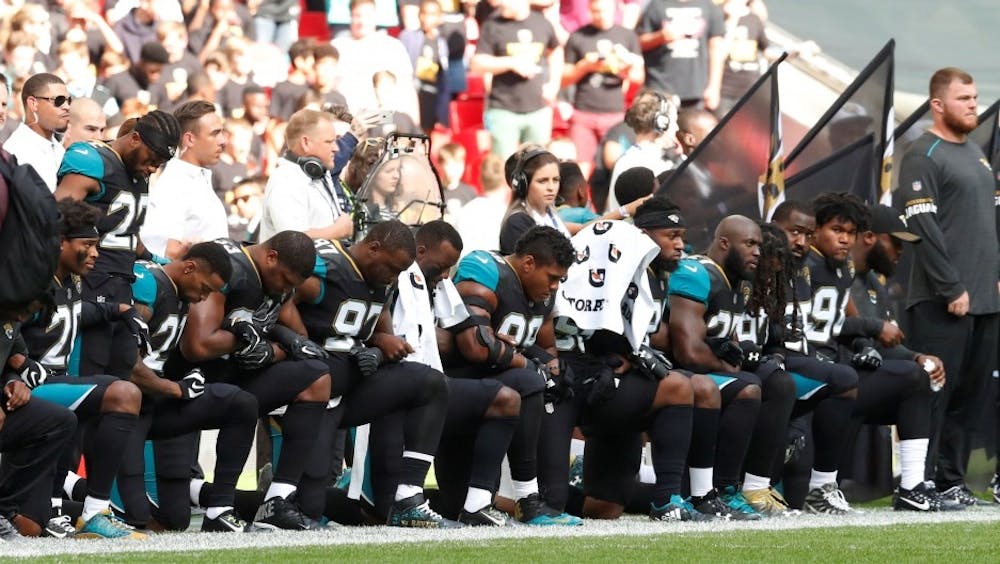 <p>Some NFL players have come under fire for protesting police brutality against African-Americans during the national anthem.</p>