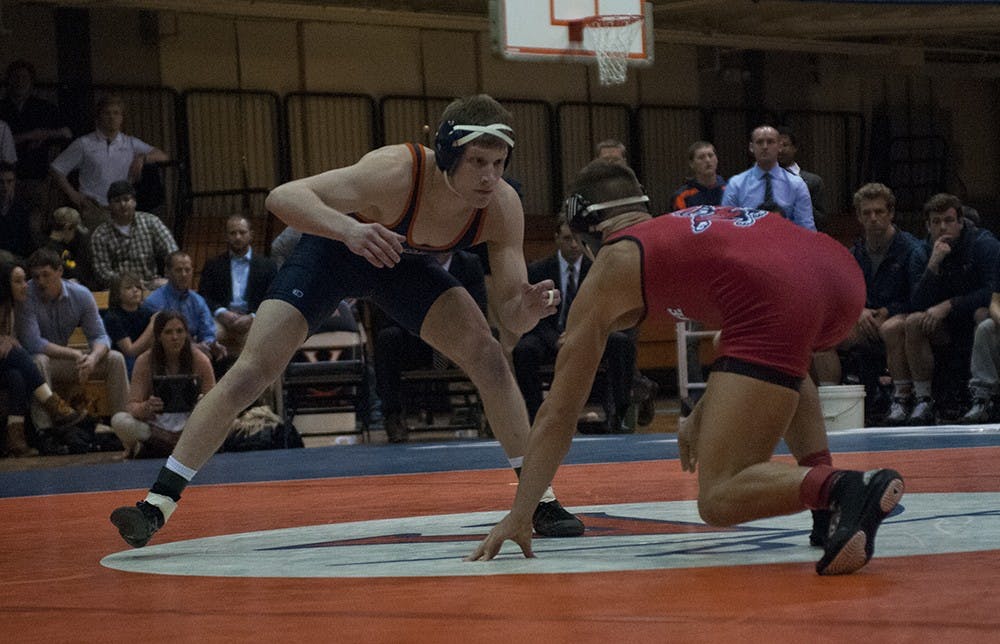 <p>Senior Nick Sulzer claimed his second consecutive ACC title at 165 pounds with a 5-2 victory against North Carolina redshirt freshman Ethan Ramos. </p>