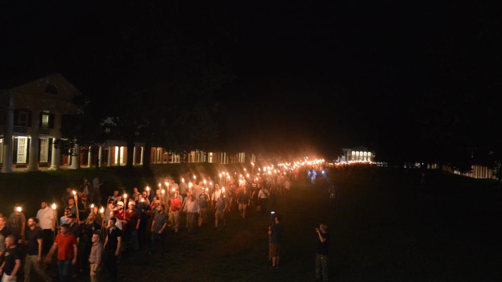 White nationalists held a torchlit march through Grounds on Aug. 11.&nbsp;