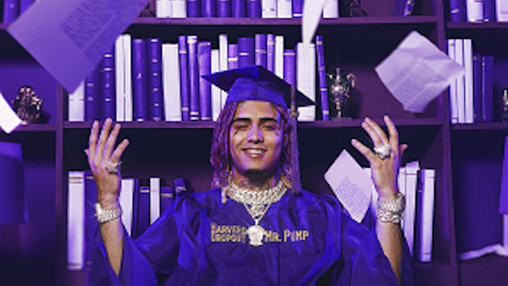 Lil Pump did not actually go to Harvard, but his playful nature is evident in the way he presents himself.