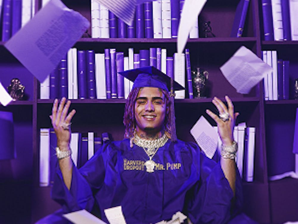Lil Pump did not actually go to Harvard, but his playful nature is evident in the way he presents himself.