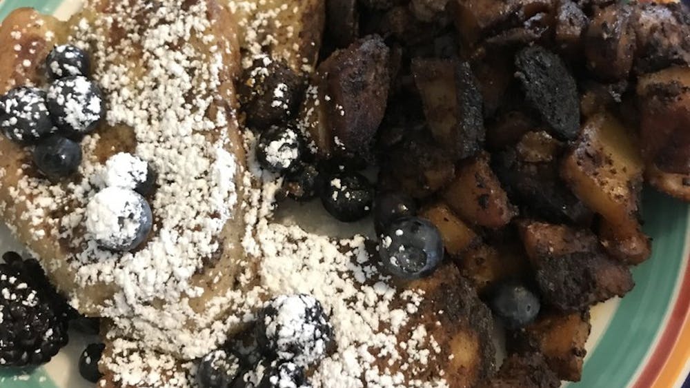 The Pigeon Hole french toast was crispy on the outside and moist but not soggy on the inside.&nbsp;