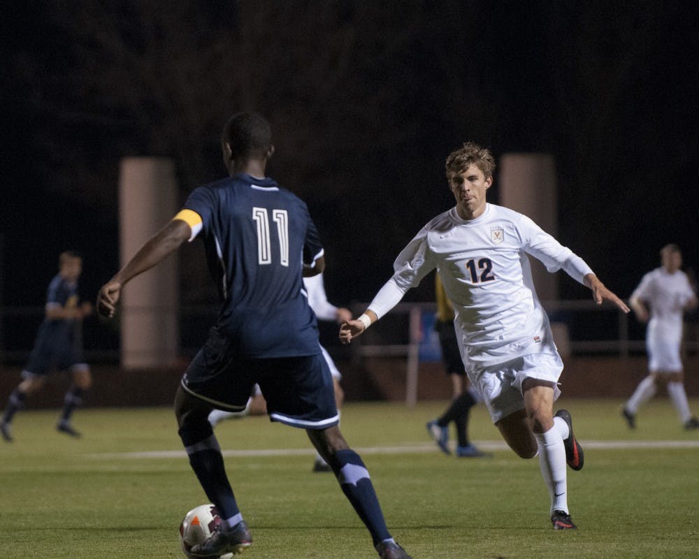	Freshman Riggs Lennon scored the golden goal in overtime against UNC Greensboro to lead Virginia to a 2-1 victory.