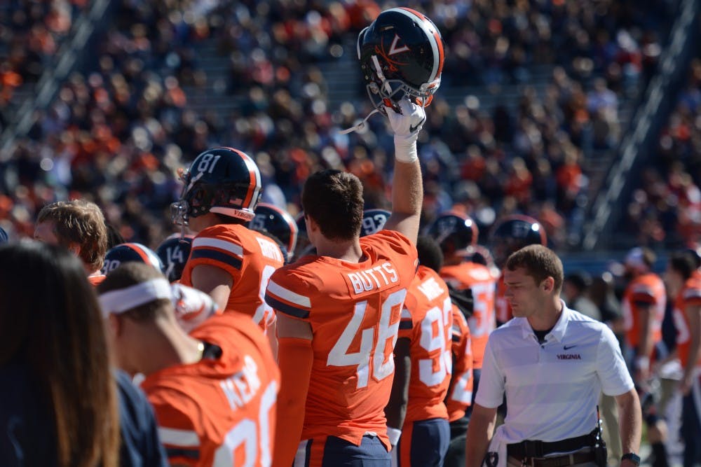 Senior Evan Butts has recently been a factor on Virginia’s offense as he has grabbed a touchdown in each of the past two games.&nbsp;