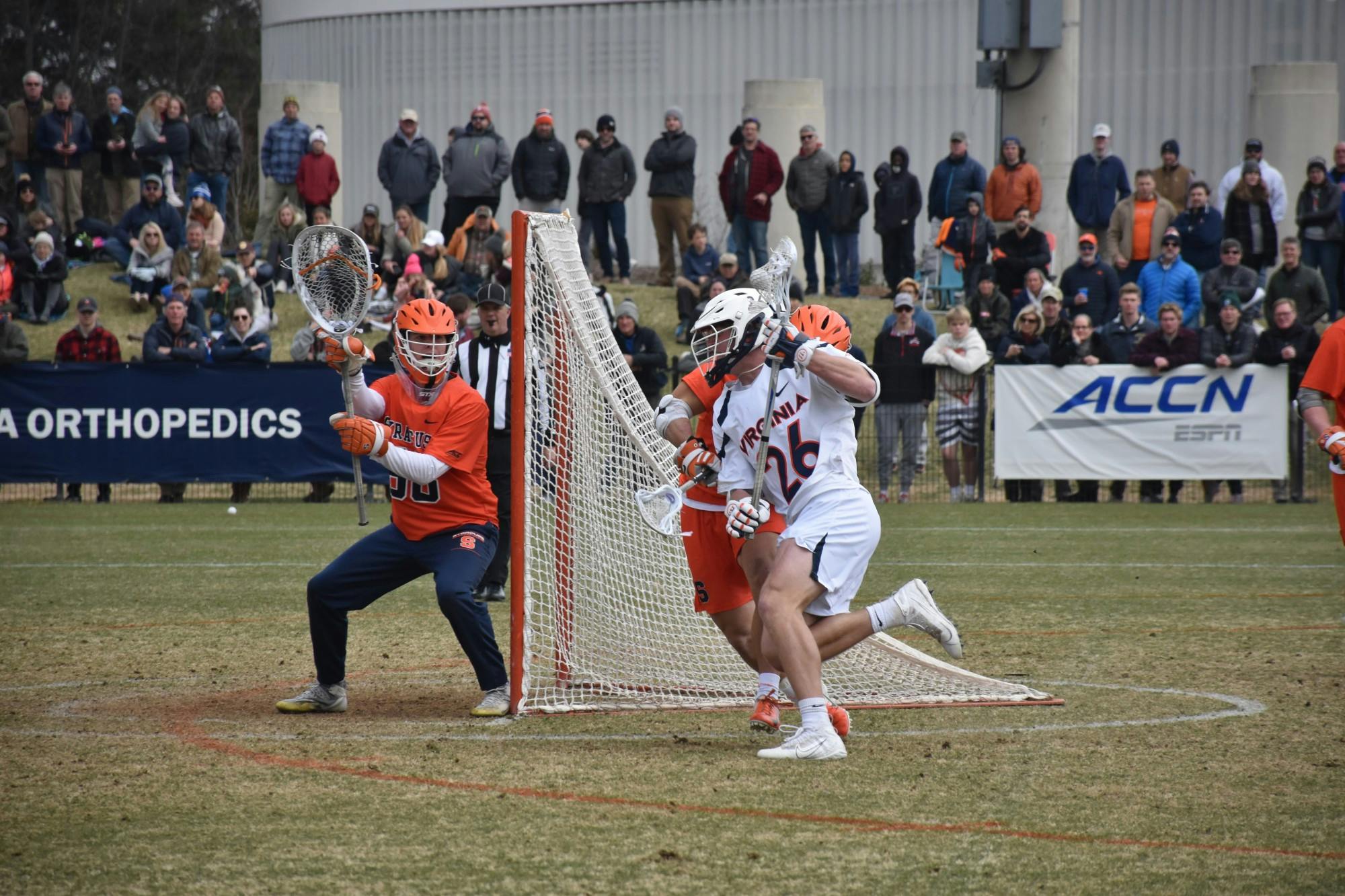 Freshman attackman Griffin Schutz notched three goals for the Cavaliers in the win over Syracuse.