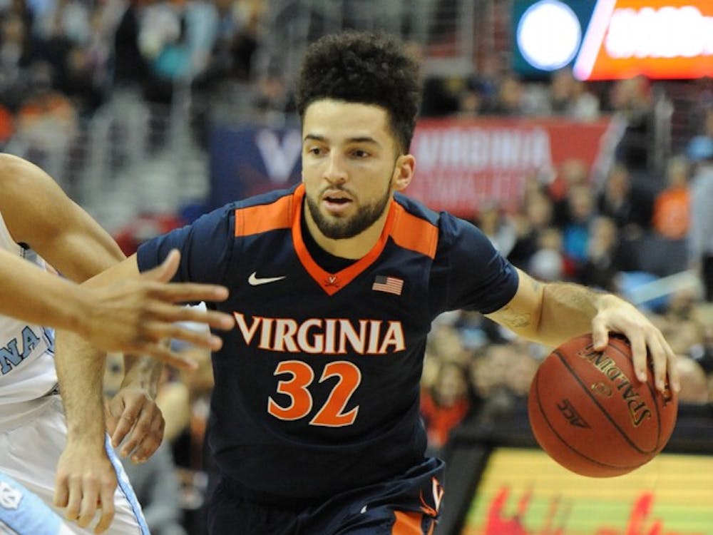 London Perrantes led Virginia with 18 points on 5-12 shooting in the matchup with Louisville.