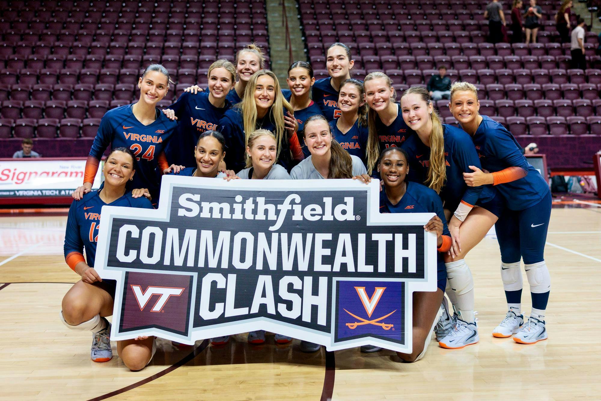 Virginia escaped a two-set hole to win the match.