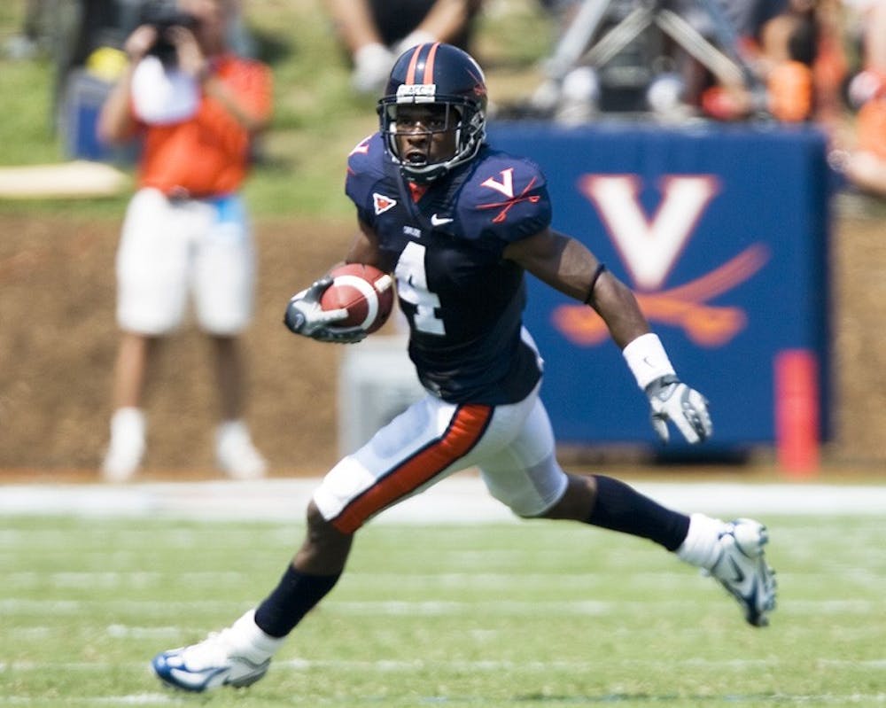 Virginia cornerback Vic Hall (4)..The Virginia Cavaliers defeated the Duke Blue Devils 23-14 at Scott Stadium in Charlottesville, VA on September 8, 2007  With the loss, Duke extended their longest-in-the-nation losing streak to 22 games.