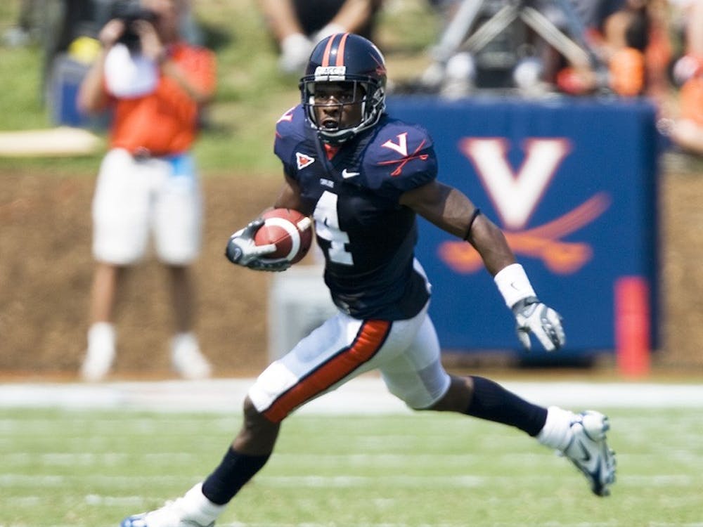 Virginia cornerback Vic Hall (4)..The Virginia Cavaliers defeated the Duke Blue Devils 23-14 at Scott Stadium in Charlottesville, VA on September 8, 2007 With the loss, Duke extended their longest-in-the-nation losing streak to 22 games.
