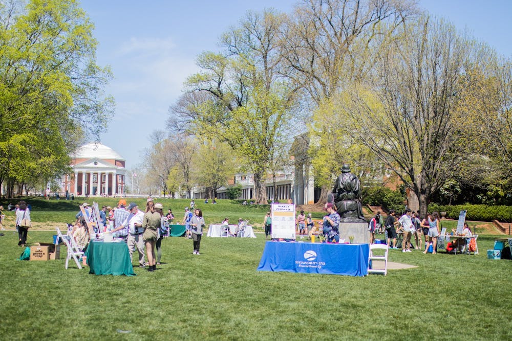 The Office of Sustainability’s Eco-Fair adorned the blooming South Lawn with booths and activities that promoted sustainable living habits and practices.