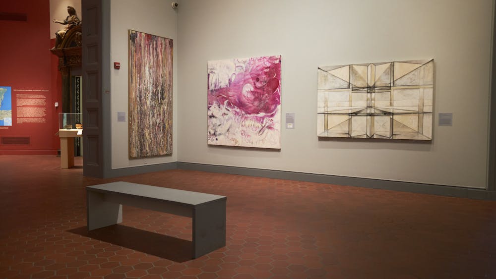 Although the paintings vary in context of production and technique, they all share a sense of dynamism, a range of swirling, striping and splattering colors barely contained by canvas.