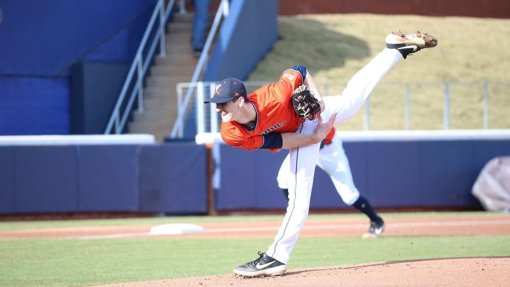<p>Sophomore right-handed pitcher Griff McGarry pitched six shutout innings for Virginia Saturday.</p>