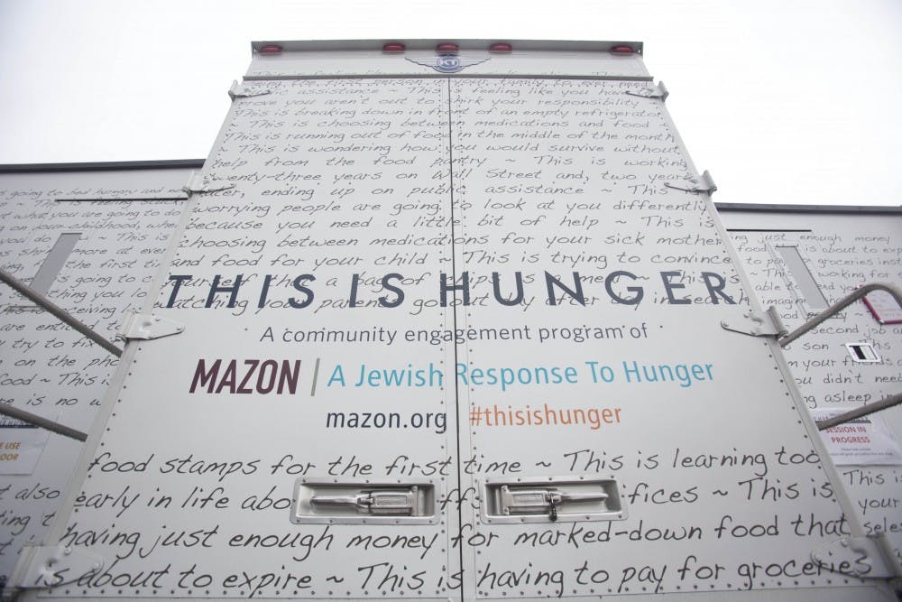 Challah for Hunger, Brody Jewish Center and the U.Va. Food Collaborative worked with Mazon to create an exhibit on wheels addressing the severity of hunger in the U.S.
