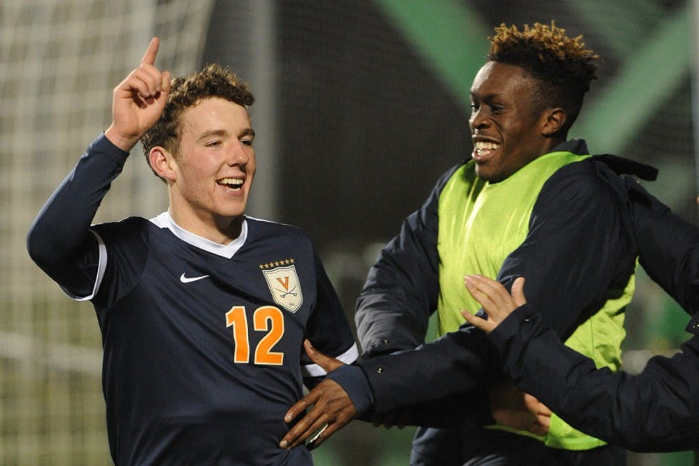 <p>Virginia freshman forward Joe Bell scored in the 54th minute to give his team a 2-1 lead over Notre Dame.</p>
