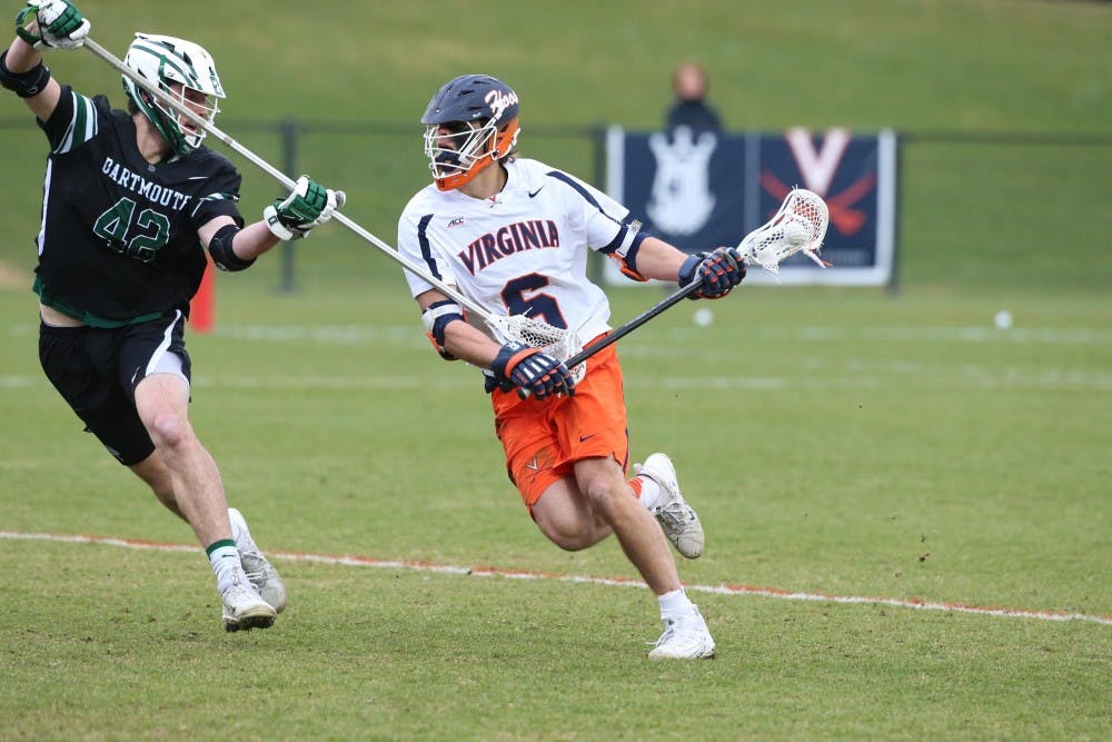 Junior midfielder Dox Aitken scored three goals for Virginia in the loss to Loyola.&nbsp;