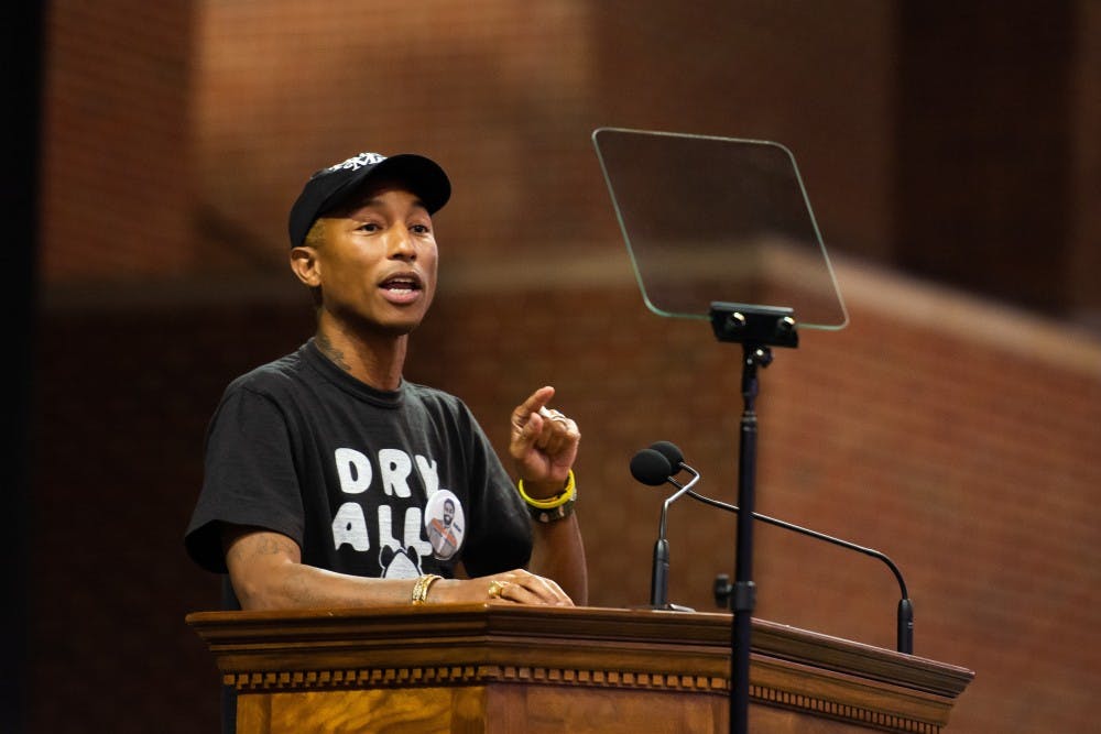 <p>Pharrell Williams — a Virginia Beach native and Grammy award-winning musician and producer, entrepreneur, philanthropist, activist and fashion designer — was this year’s keynote speaker.</p>