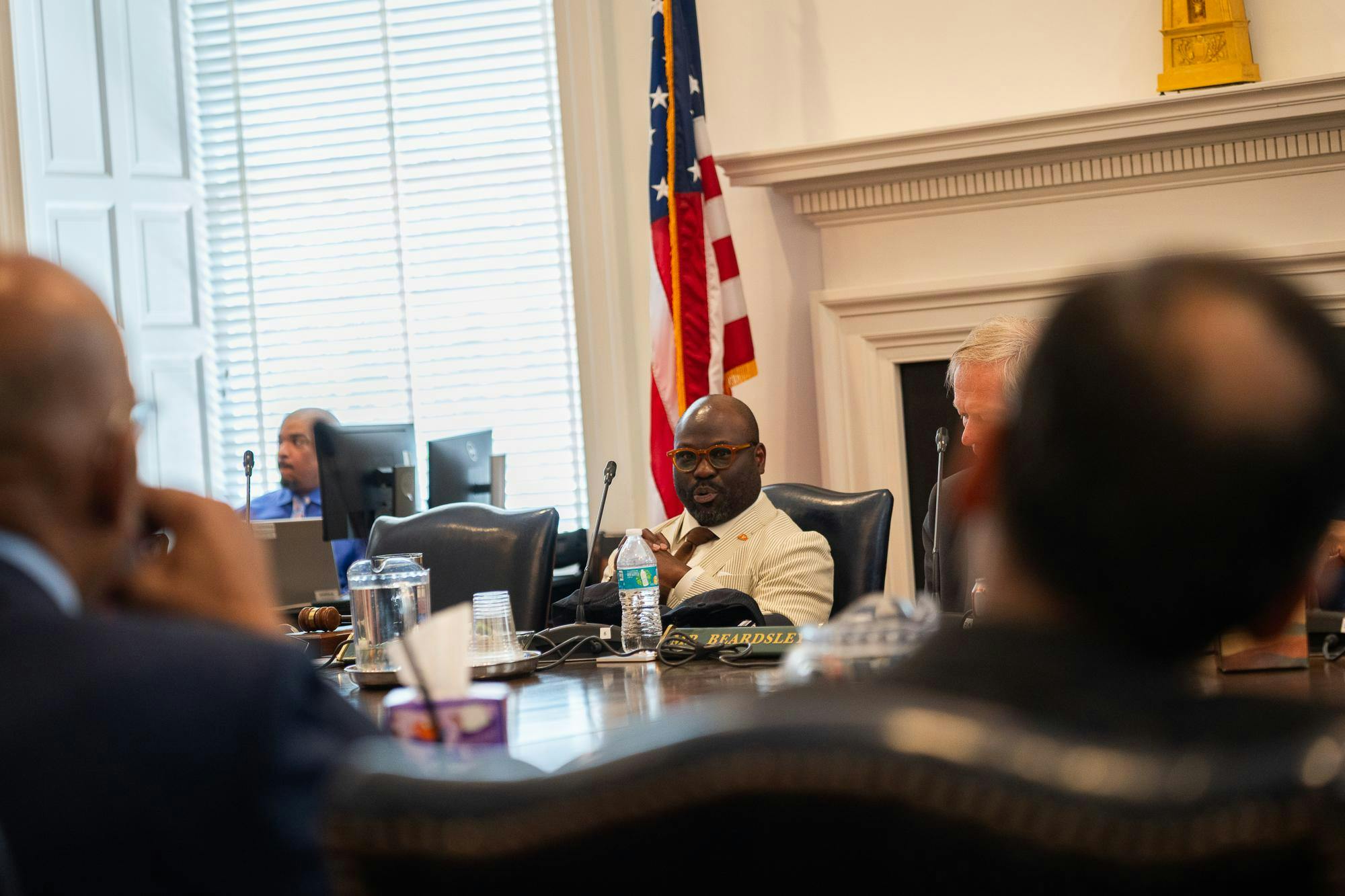 Board Rector Carlos Brown spoke to the Board April 16.
