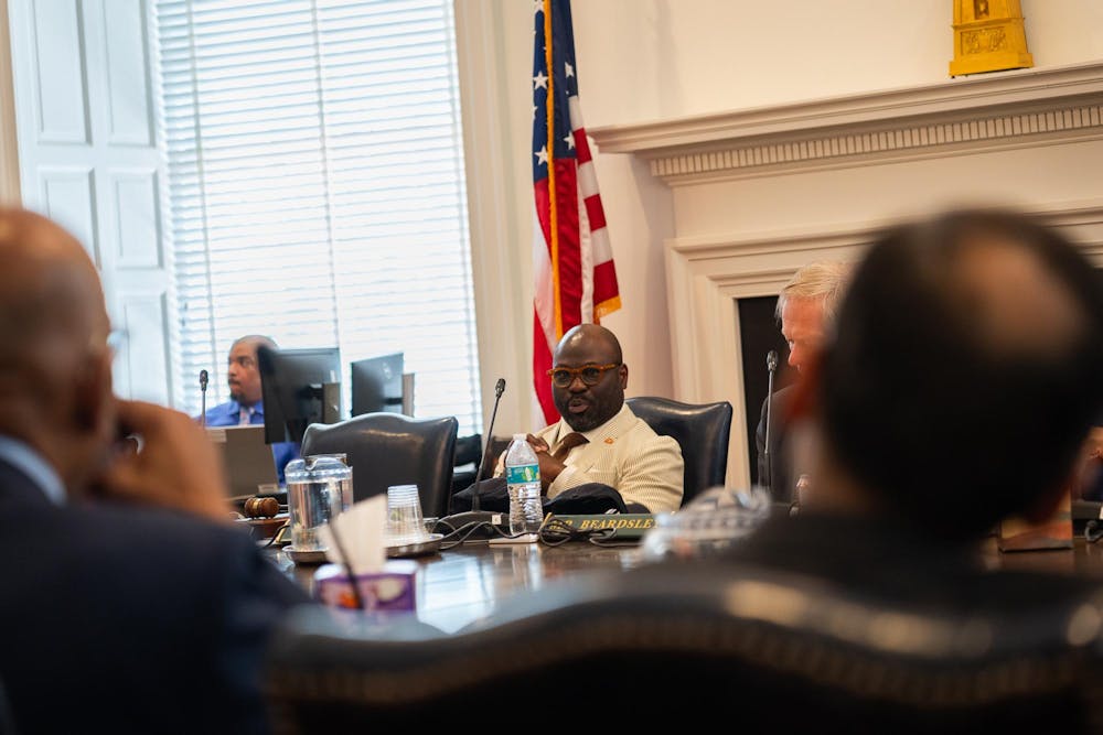 Board Rector Carlos Brown spoke to the Board April 16.