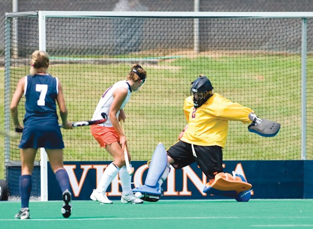 	<p>Junior goalkeeper Kim Kastuk played half of the game against Miami (OH) and the entire game against Penn State. Photo by: Bennett Sorbo</p>
