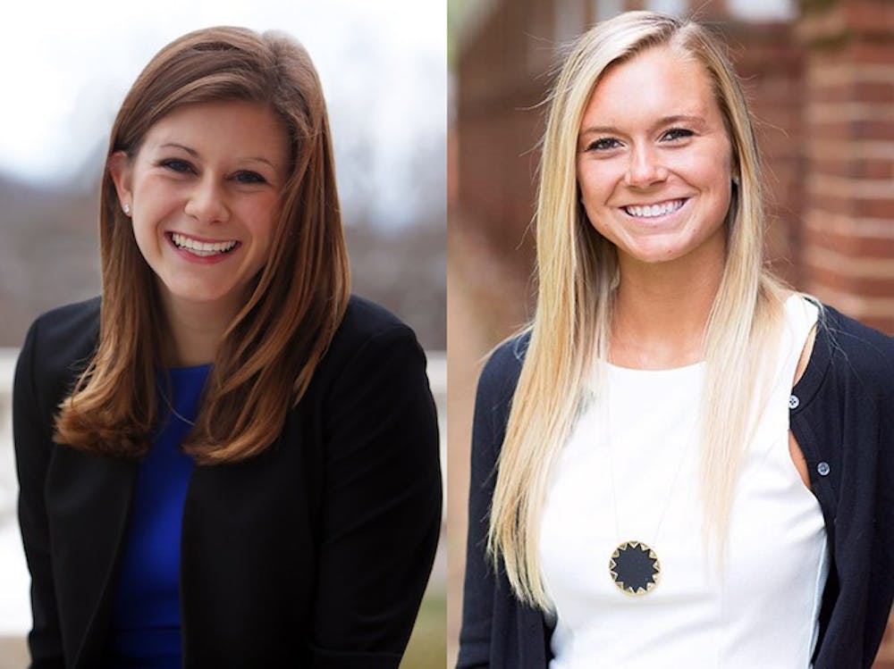 <p>Student Council presidential candidates Sarah Kenny (left) and Kelsey Kilgore (right)</p>