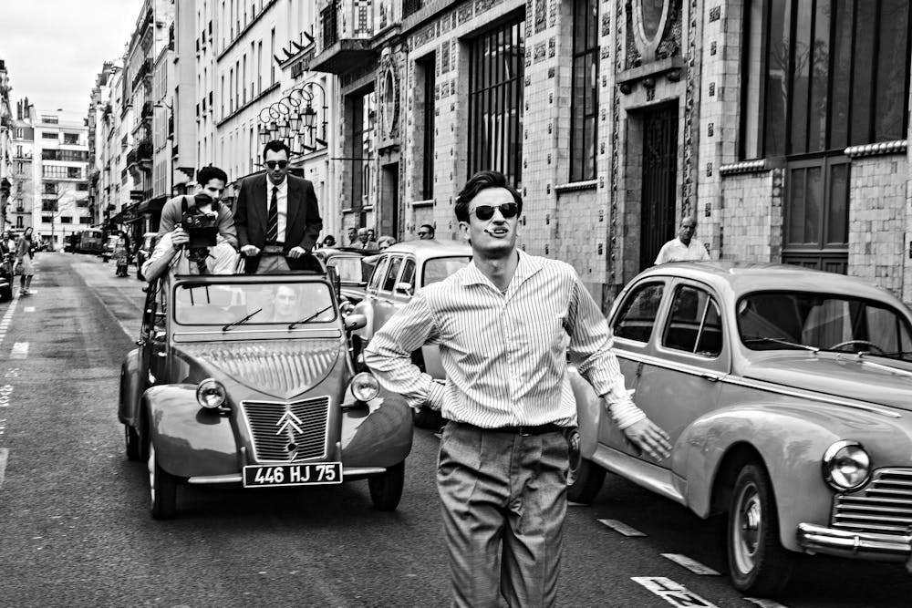 <p>Linklater shot the film on 35mm black-and-white film, mimicking the aesthetic of many French New Wave works.</p>