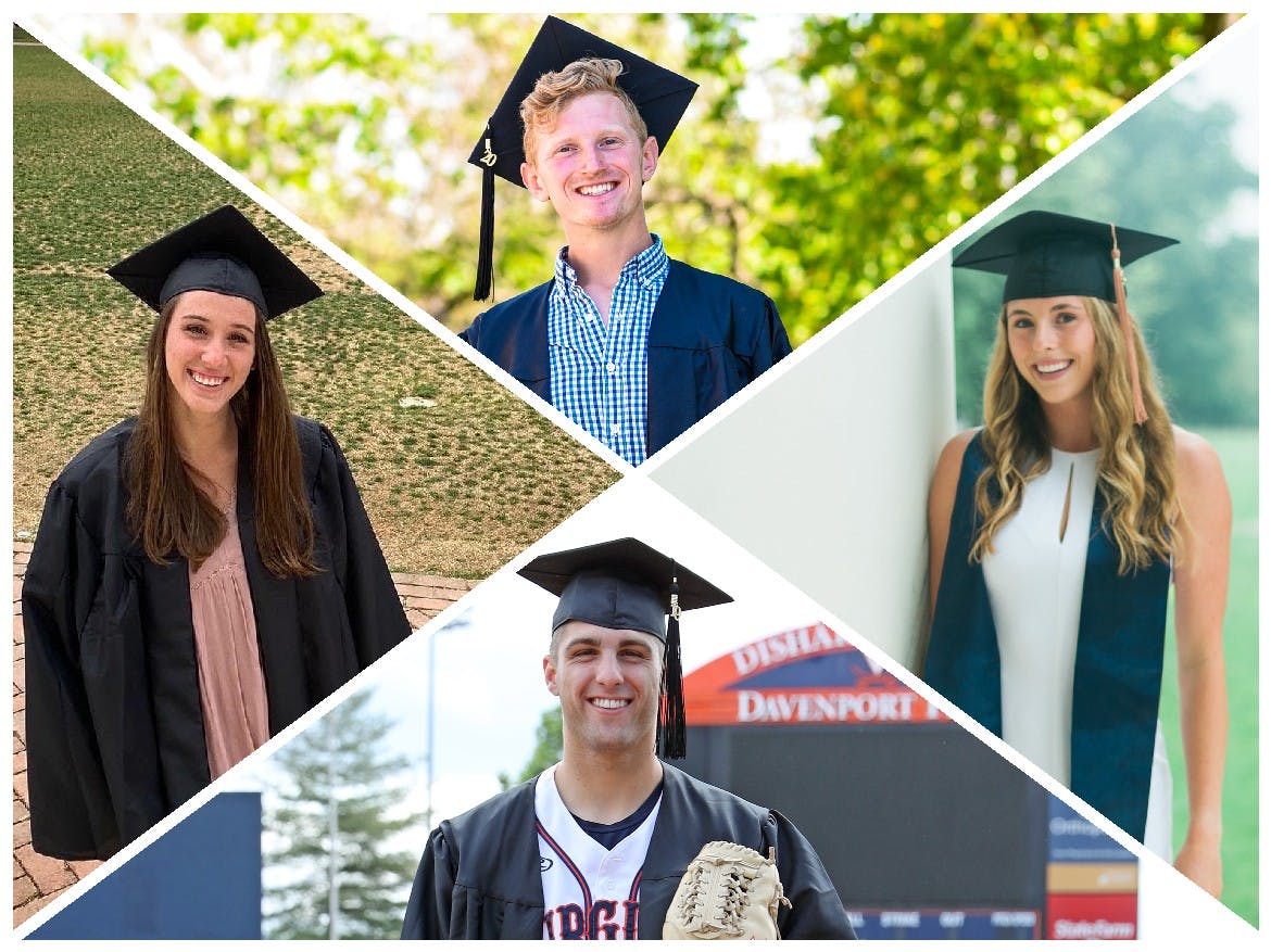 Randy Neish (top), Sydney Dusel (right), Chesdin Harrington (bottom) and Catesby Willis (left) each share an appreciation for Virginia and excitement for the future.