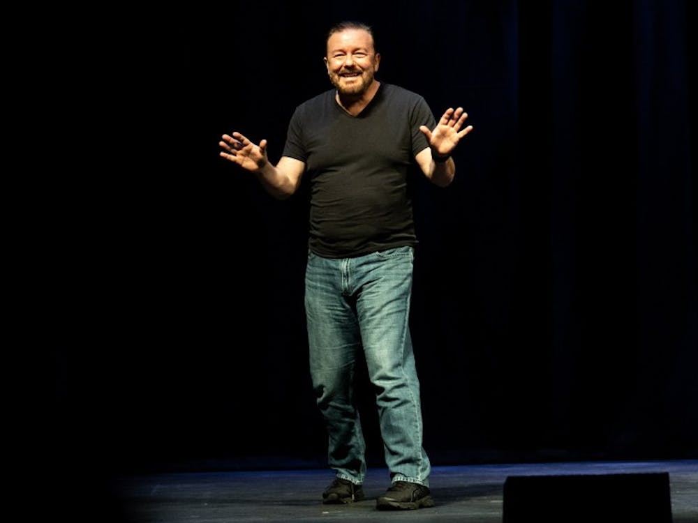 Ricky Gervais performs in December 2018.