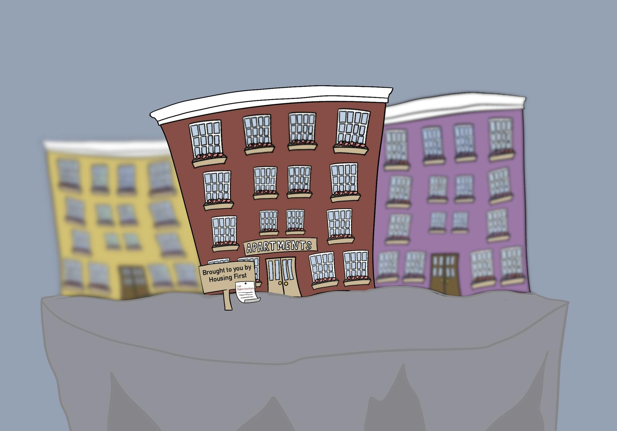 Housing First is an increasingly popular strategy that places emphasis on using permanent housing for people without shelter as a jumping off point into employment and food stability.