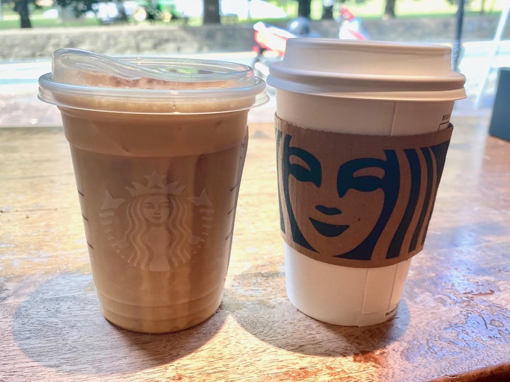 The Pumpkin Spice Latte is a hot beverage and therefore came in an insulated cup. The Pumpkin Cream Cold Brew came in the clear cold cup and with the new straw-saving lid.