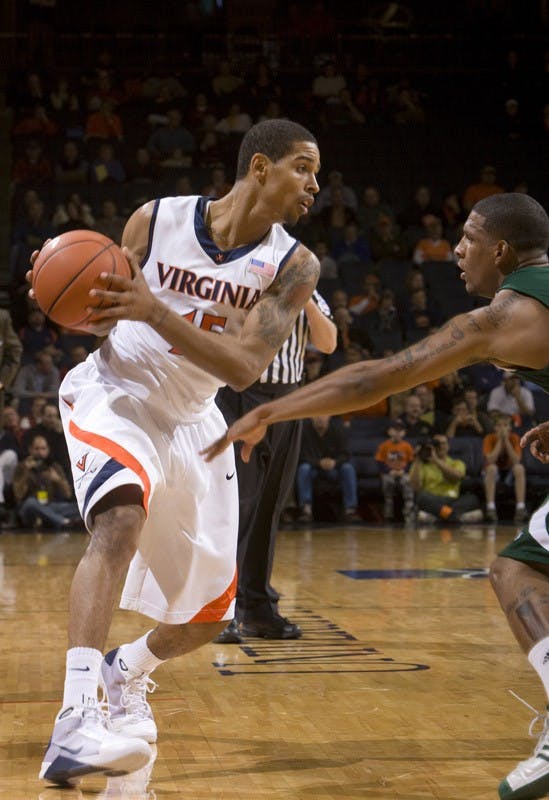 Virginia guard Sylven Landesberg (15) in action against USF.  The Virginia Cavaliers defeated the South Florida Bulls 77-75 at the University of Virginia's John Paul Jones Arena in Charlottesville, VA on November 19, 2008.