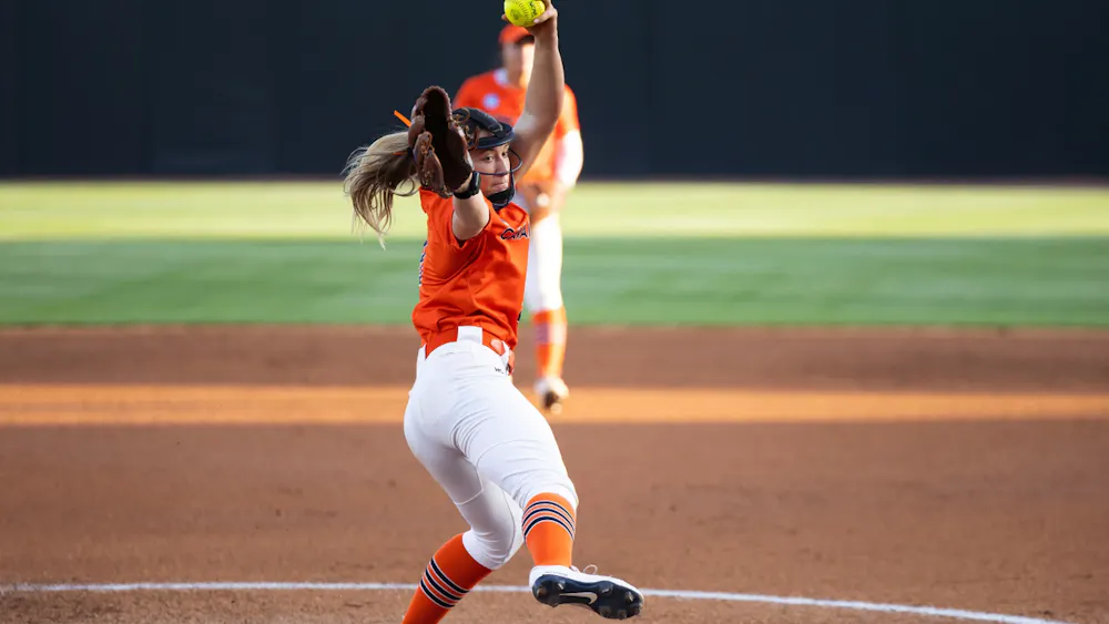 Senior pitcher Courtney Layne was stellar over the course of Virginia's season-opening trip to Conway, S.C.