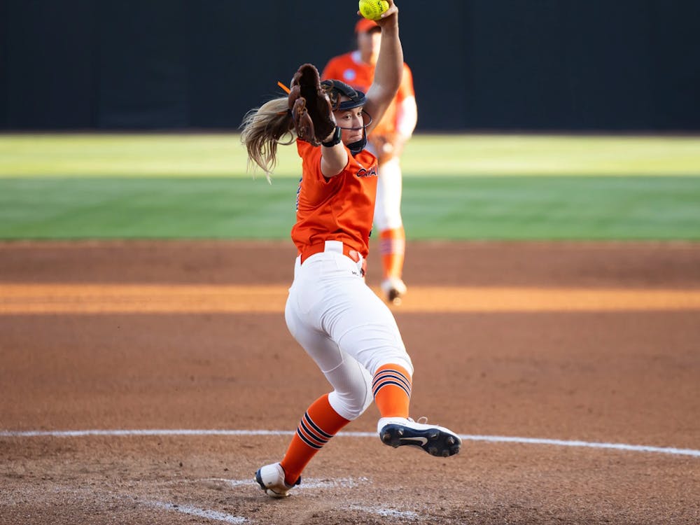 Senior pitcher Courtney Layne was stellar over the course of Virginia's season-opening trip to Conway, S.C.
