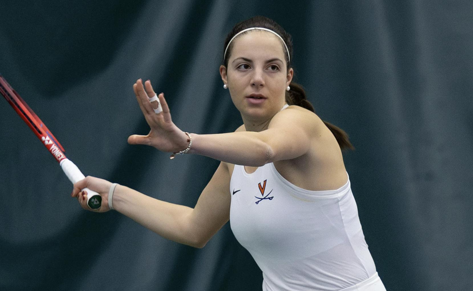 Sara Ziodato coils for a forehand.