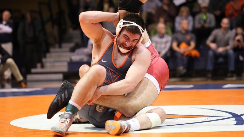 <p>Redshirt junior Tyler Love closed out the match for Virginia with a win in his heavyweight bout.</p>