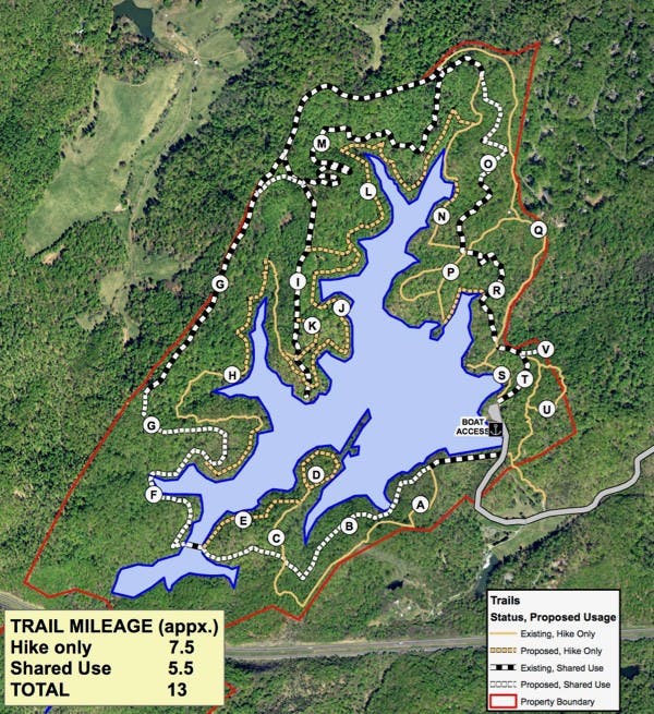 The trail plan presented to City Council on April 3.&nbsp;