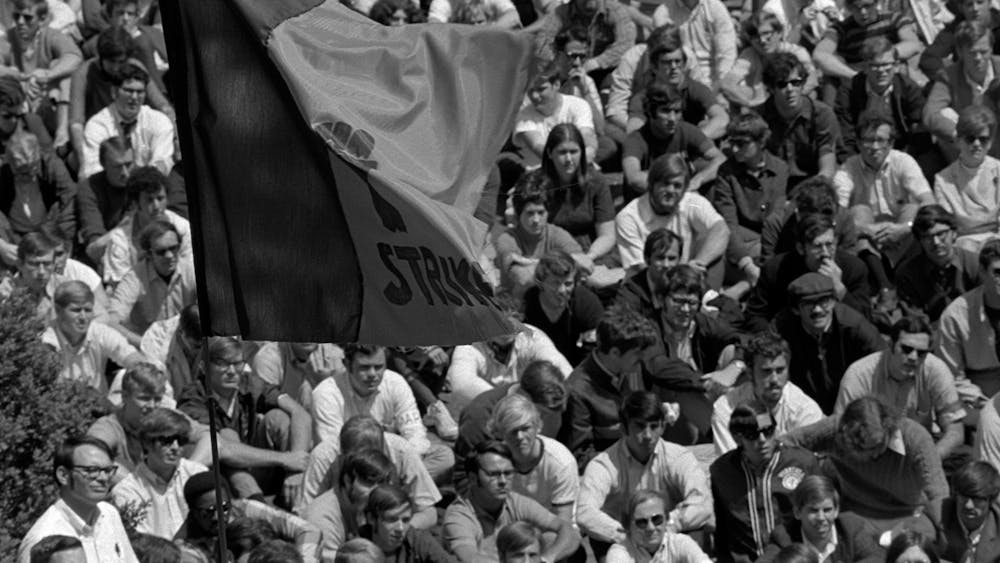 From 1966 to 1970, the New Left on Grounds evolved from a minority to a mass movement, thanks to leftist organizing made possible by the First Amendment