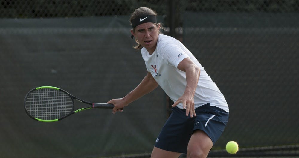 <p>Junior Collin Altamirano won his doubles match, as Virginia beat Georgia Tech to move to 8-1 in ACC play.&nbsp;</p>