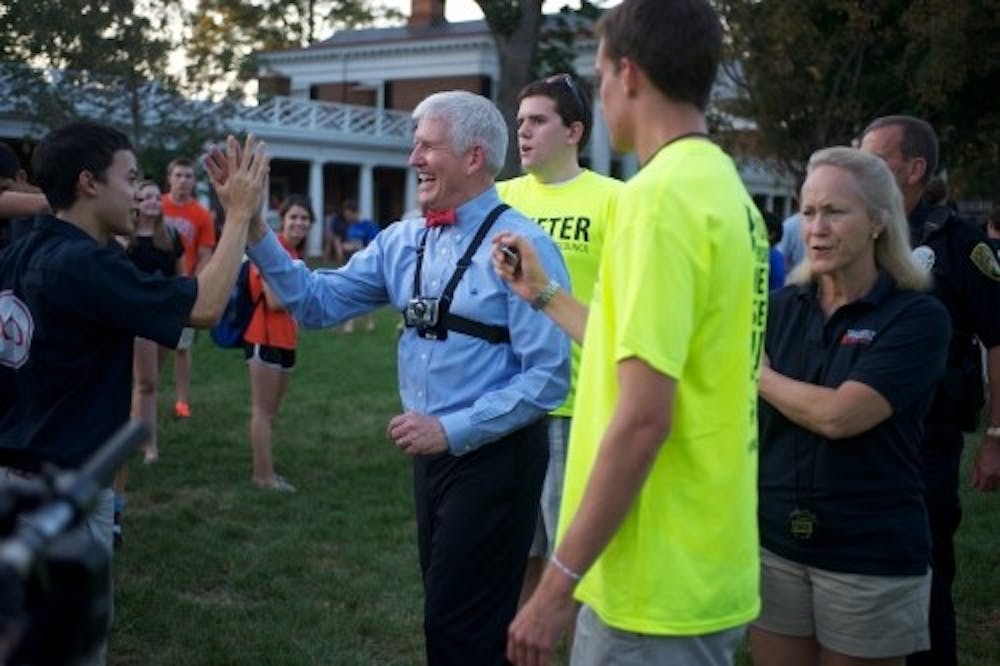 <p>Dean of Students Allen Groves is known for his high-fives.&nbsp;</p>