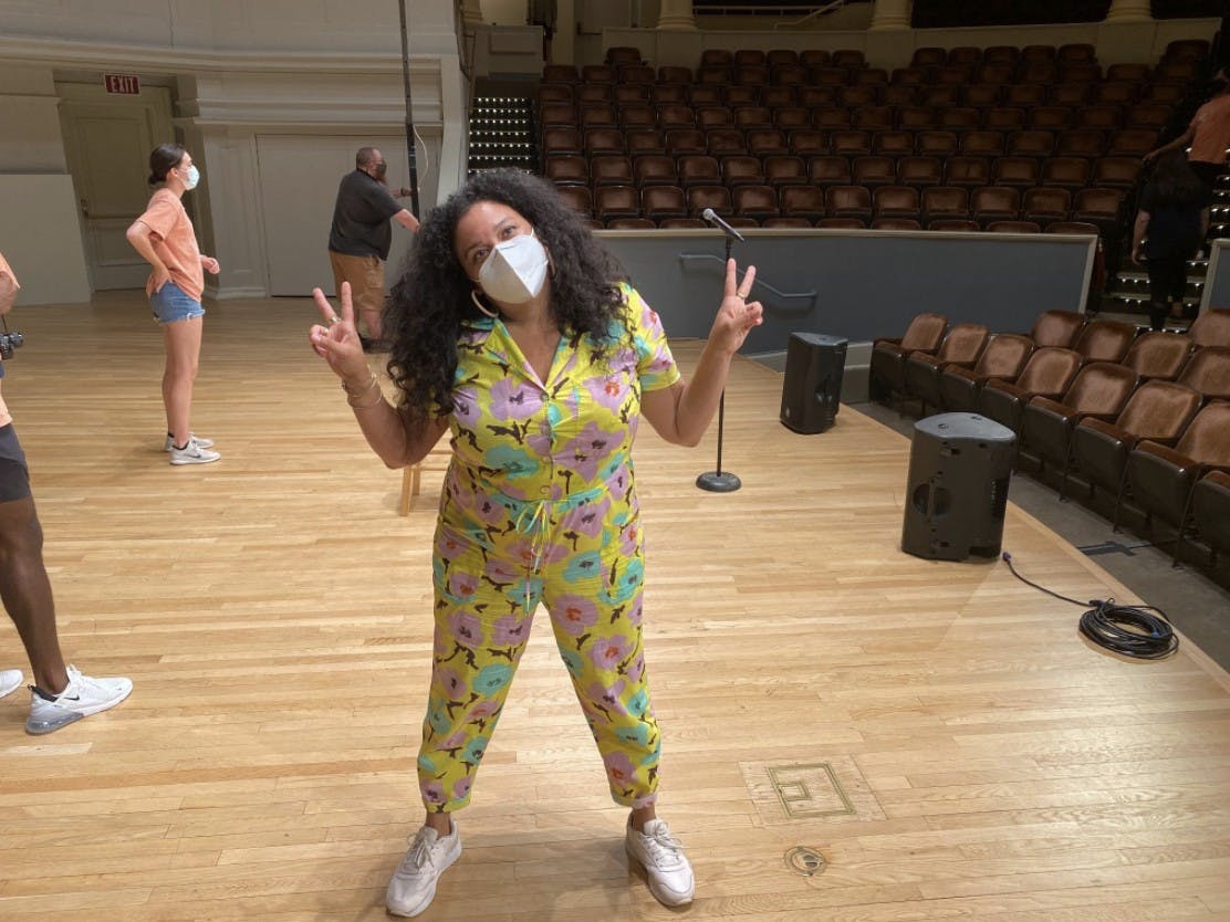 Michelle Buteau after her comedy show at Old Cabell.