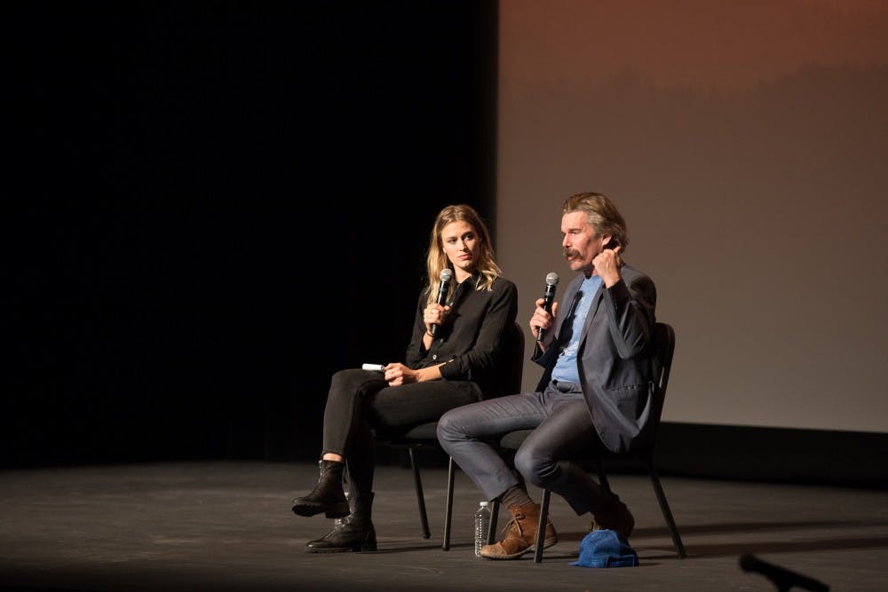 Actor, director and writer Ethan Hawke spoke on Saturday at The Paramount in a conversation moderated by Elizabeth Flock of PBS NewsHour.&nbsp;
