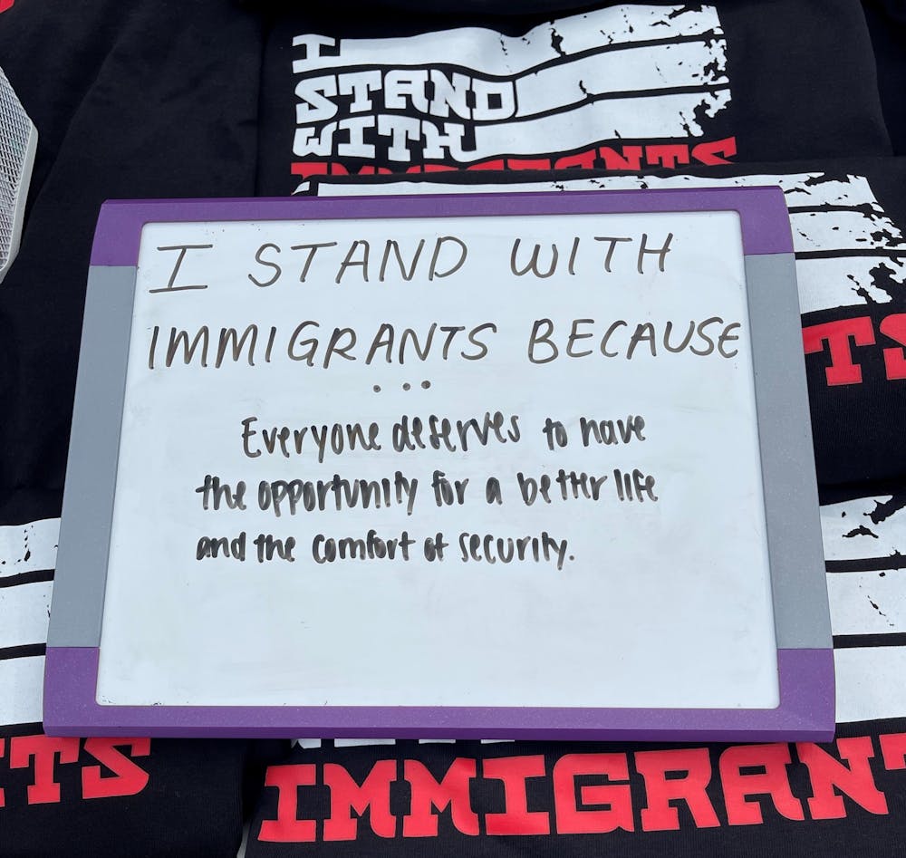 With student permission, the organization shared some statements about why students stand with immigrants on social media — students explained that they stand with immigrants because “humanity has no borders,” “no human is illegal” and “I come from a family of immigrants.” 