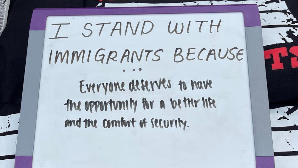 With student permission, the organization shared some statements about why students stand with immigrants on social media — students explained that they stand with immigrants because “humanity has no borders,” “no human is illegal” and “I come from a family of immigrants.”