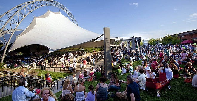 The Sprint Pavilion, located on the Downtown Mall, hosts outdoor concerts through the summer and fall.