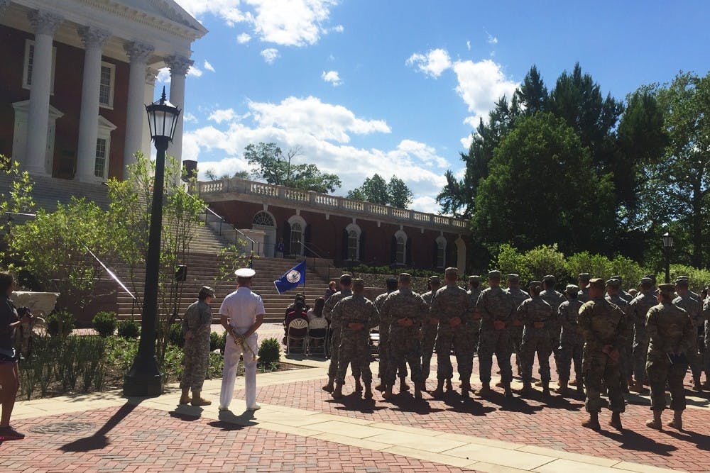 In addition to Khan’s parents, his brothers Omer and Shaharyar, classmates from his ROTC class and cadets from the Army ROTC program at the University attended the ceremony.